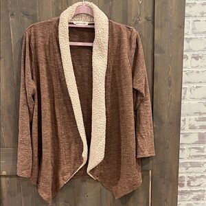 ⭐️ 3 for $20⭐️ Elegant Brown Cardigan with Cream Accents